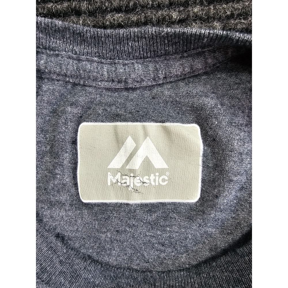 Majestic T Shirt Mens L Heathered Gray Chicago Cubs Baseball MLB Graphic Print - Picture 6 of 13